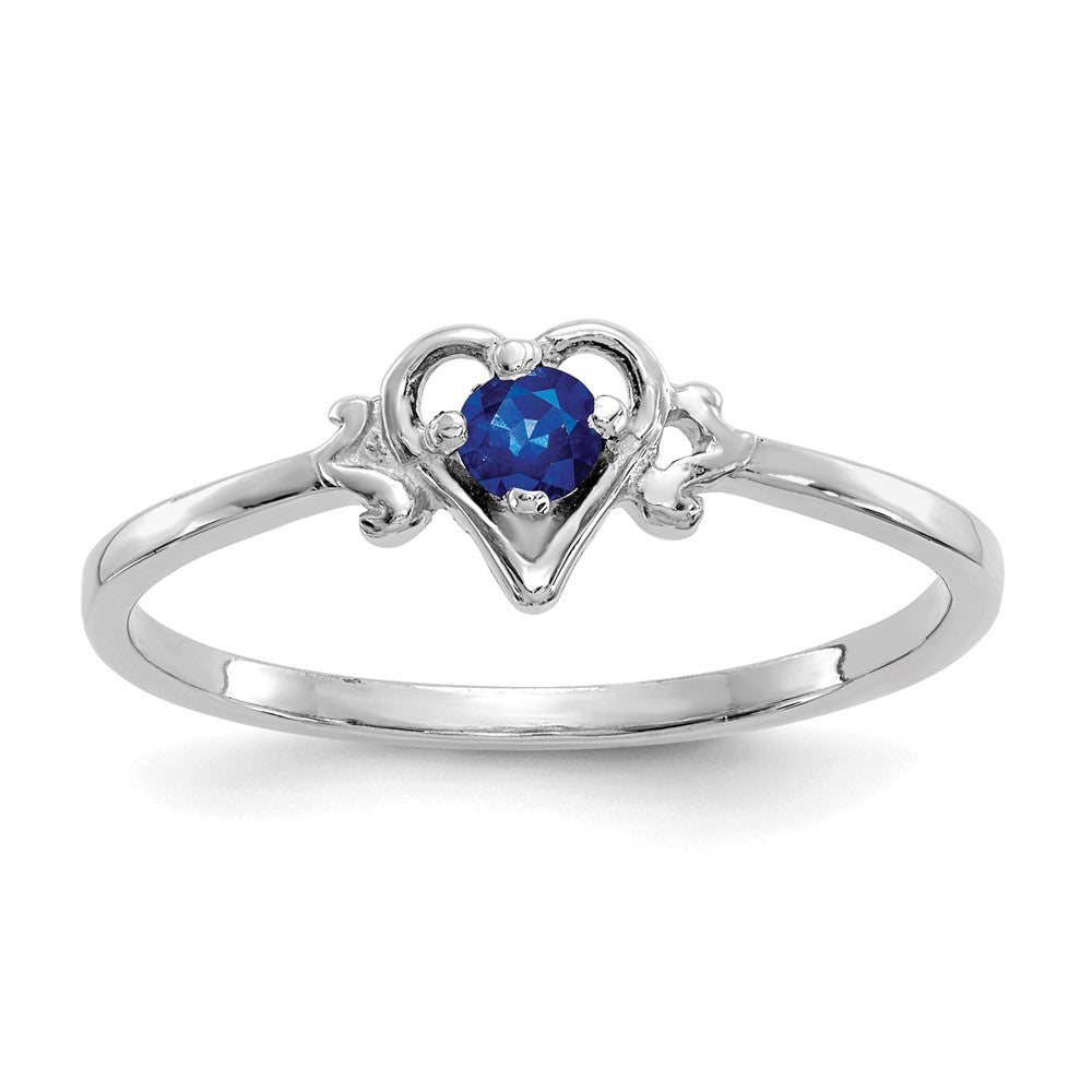 Casted;Polished;14K White gold;Genuine;Sapphire