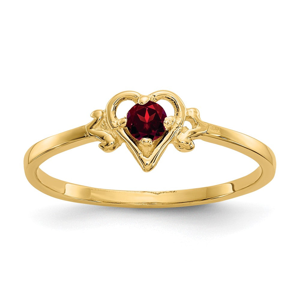 Casted;Polished;14k Yellow gold;Genuine;Garnet