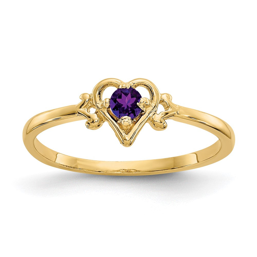 Casted;Polished;14k Yellow gold;Genuine;Amethyst