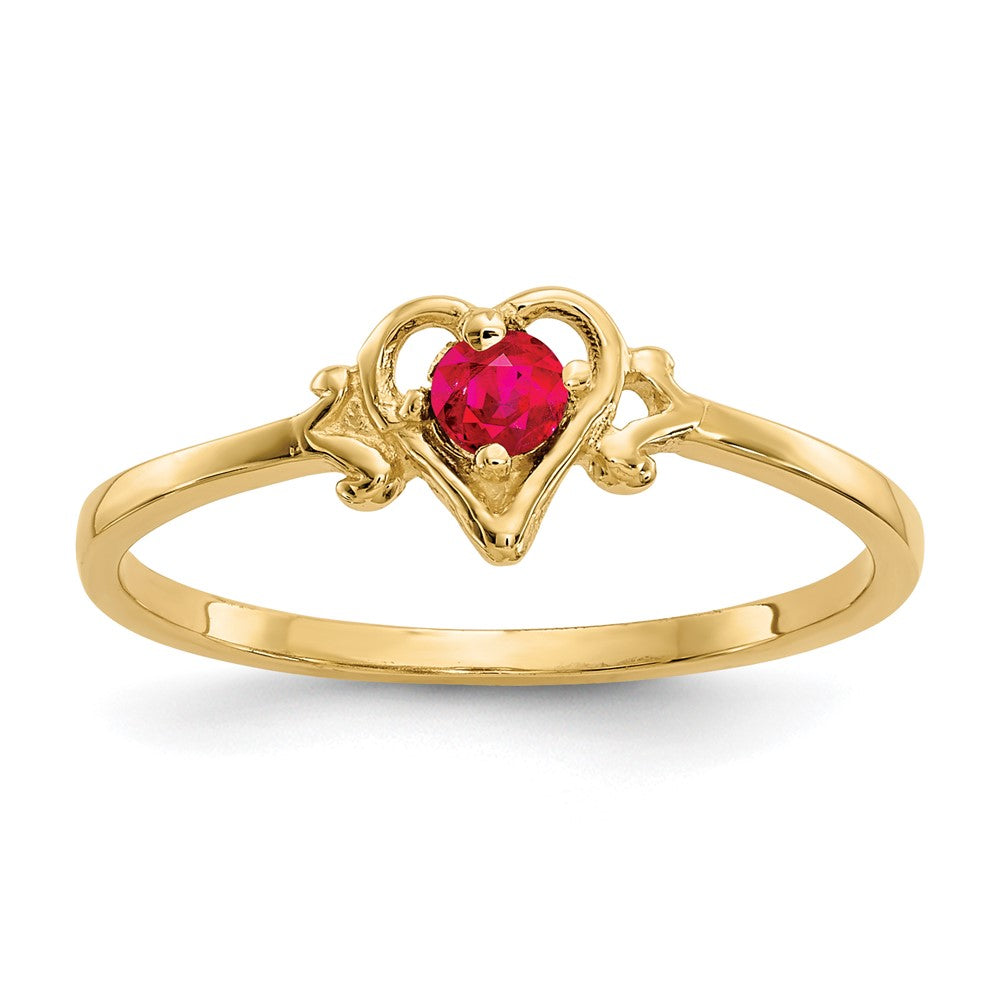 Casted;Polished;14k Yellow gold;Genuine;Ruby