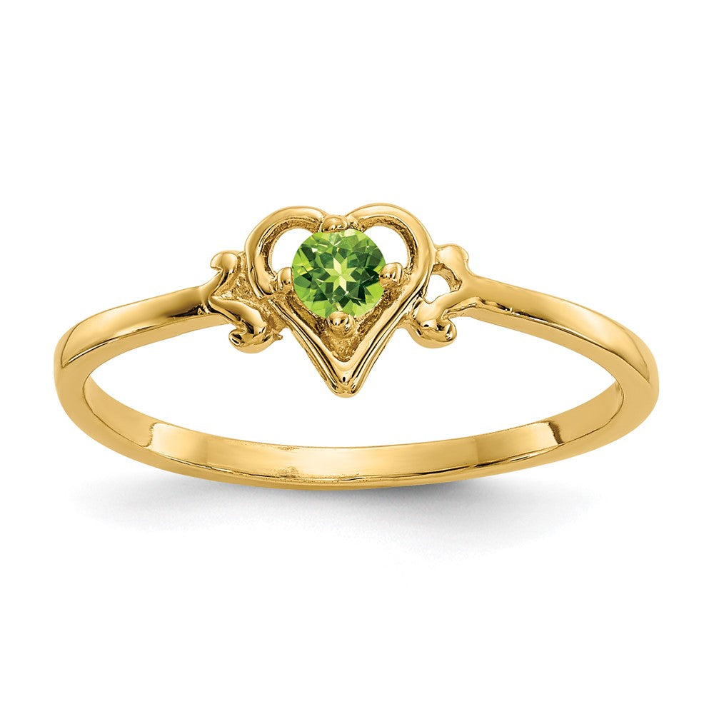 Casted;Polished;14k Yellow gold;Genuine;Peridot