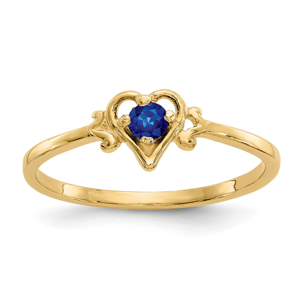 Casted;Polished;14k Yellow gold;Genuine;Sapphire