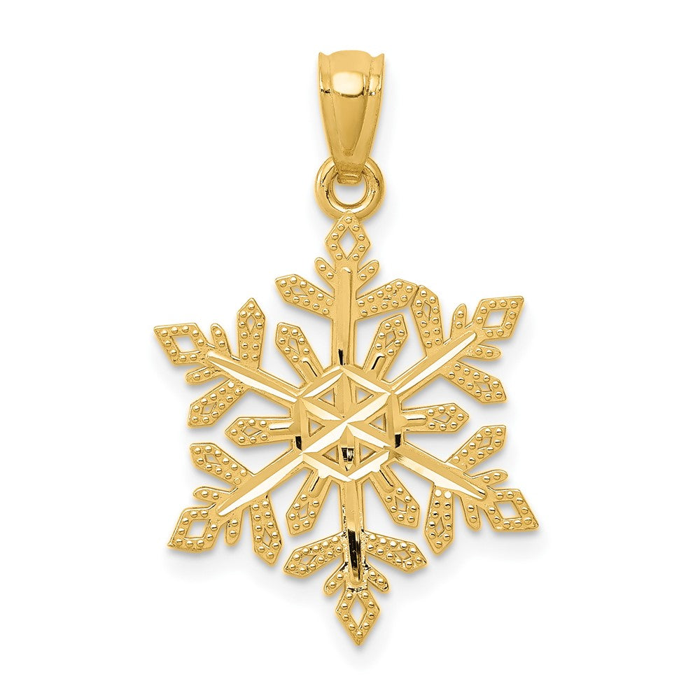 Diamond-cut;Polished;14k Yellow gold;Textured