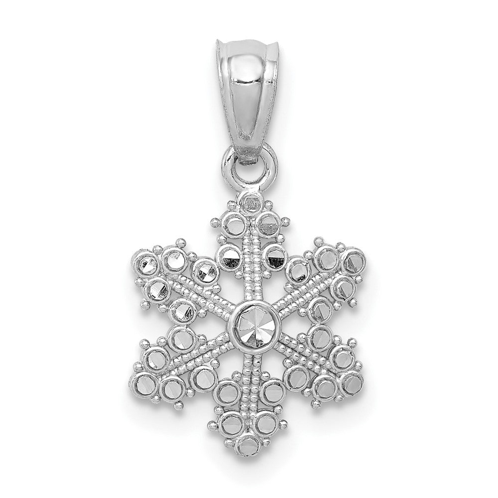 Solid;Diamond-cut;Polished;14K White gold