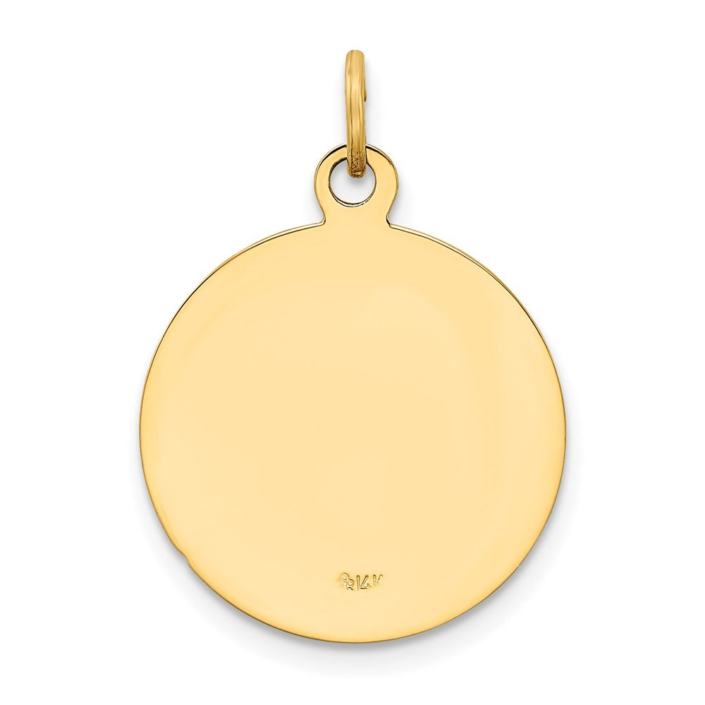 14k U.S. NAVY Insignia 17mm Disc Engravable on Reverse Pendant