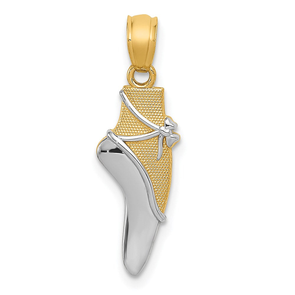 Casted;Polished;Open back;14K Yellow gold & rhodium;Textured