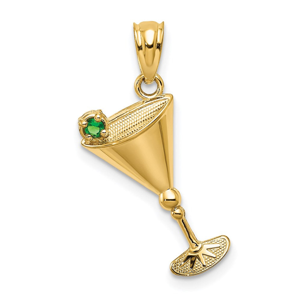 Casted;Polished;14k Yellow gold;Open back;CZ;Textured