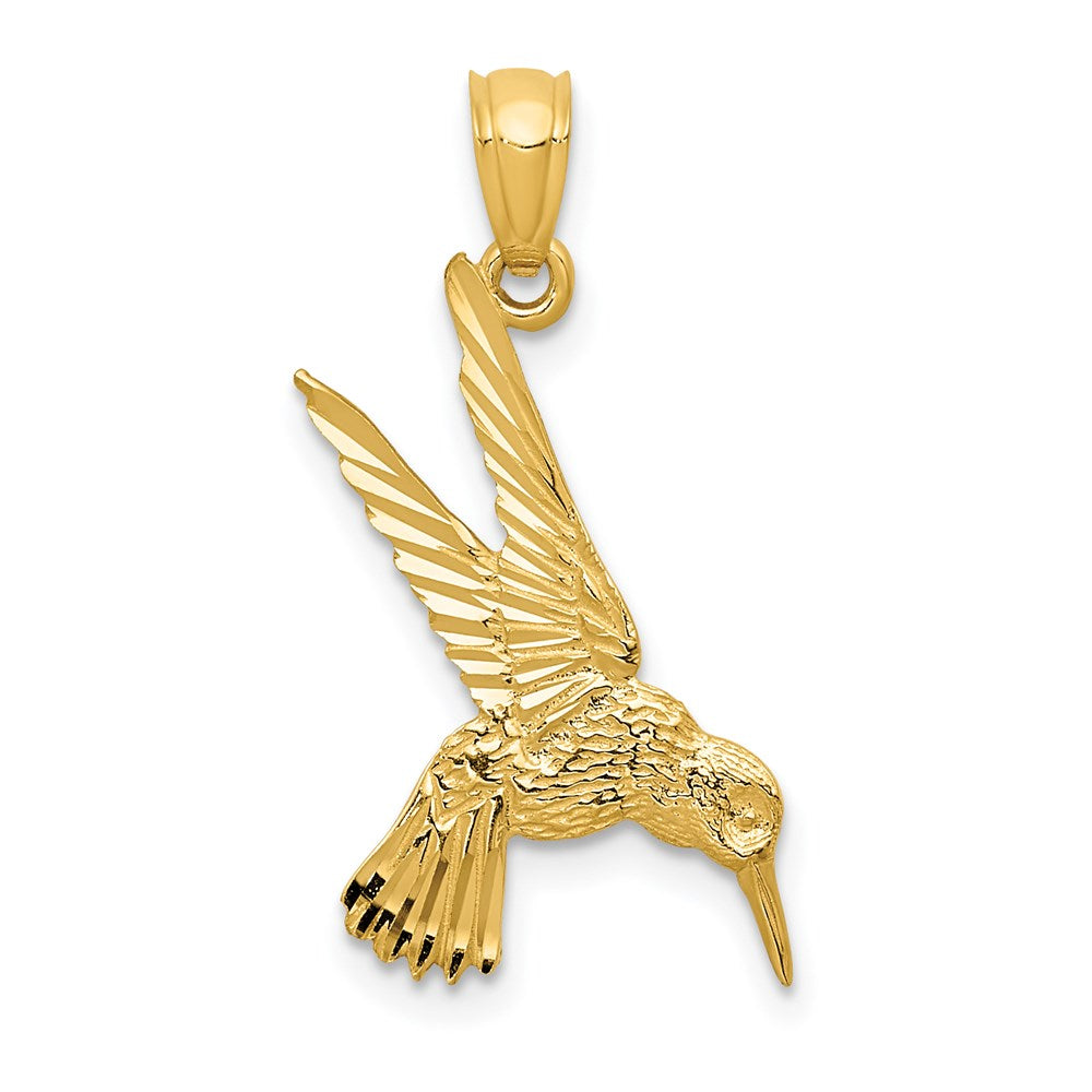 Diamond-cut;Die struck;14k Yellow gold;Textured back