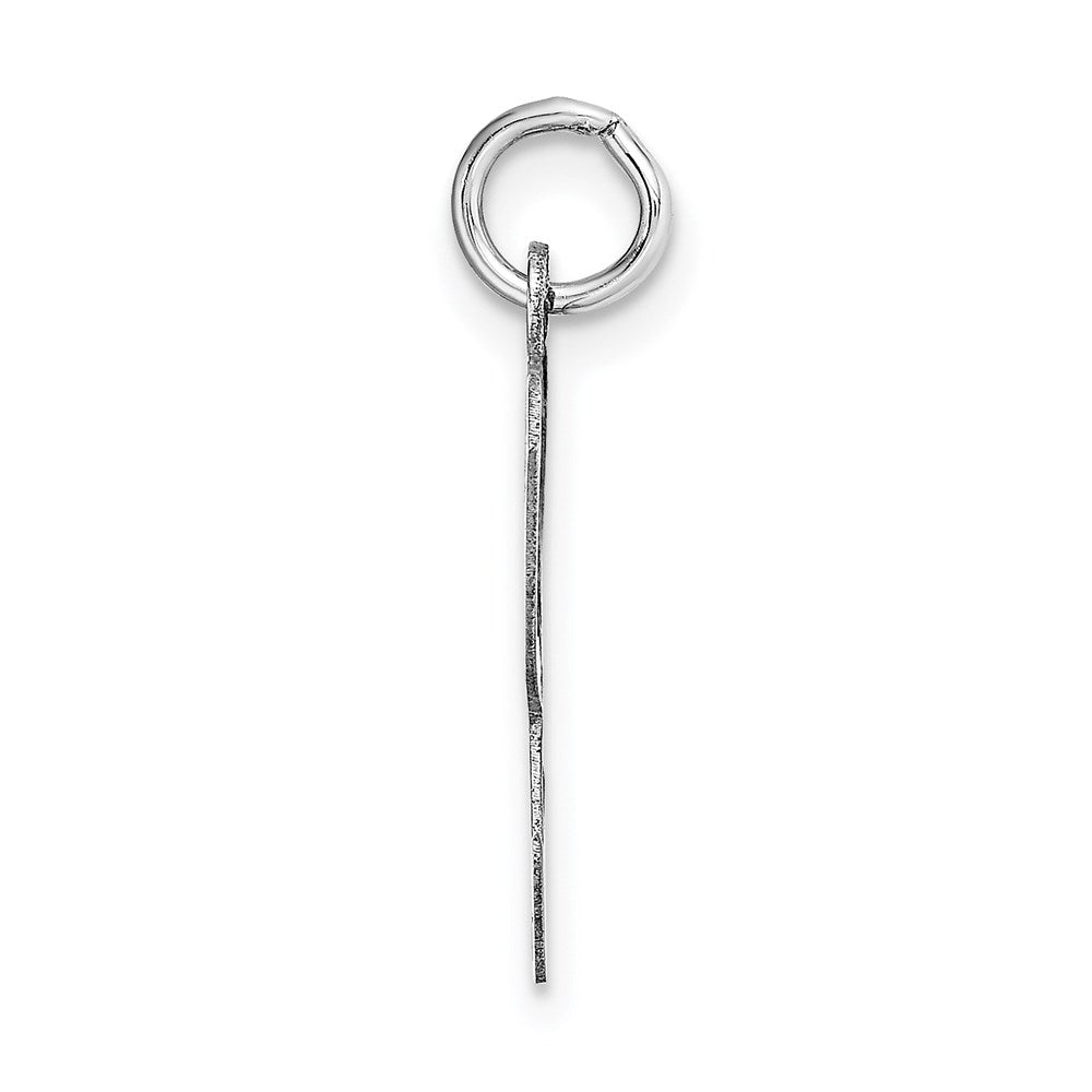 14k White Gold Large Script Letter K Initial Charm