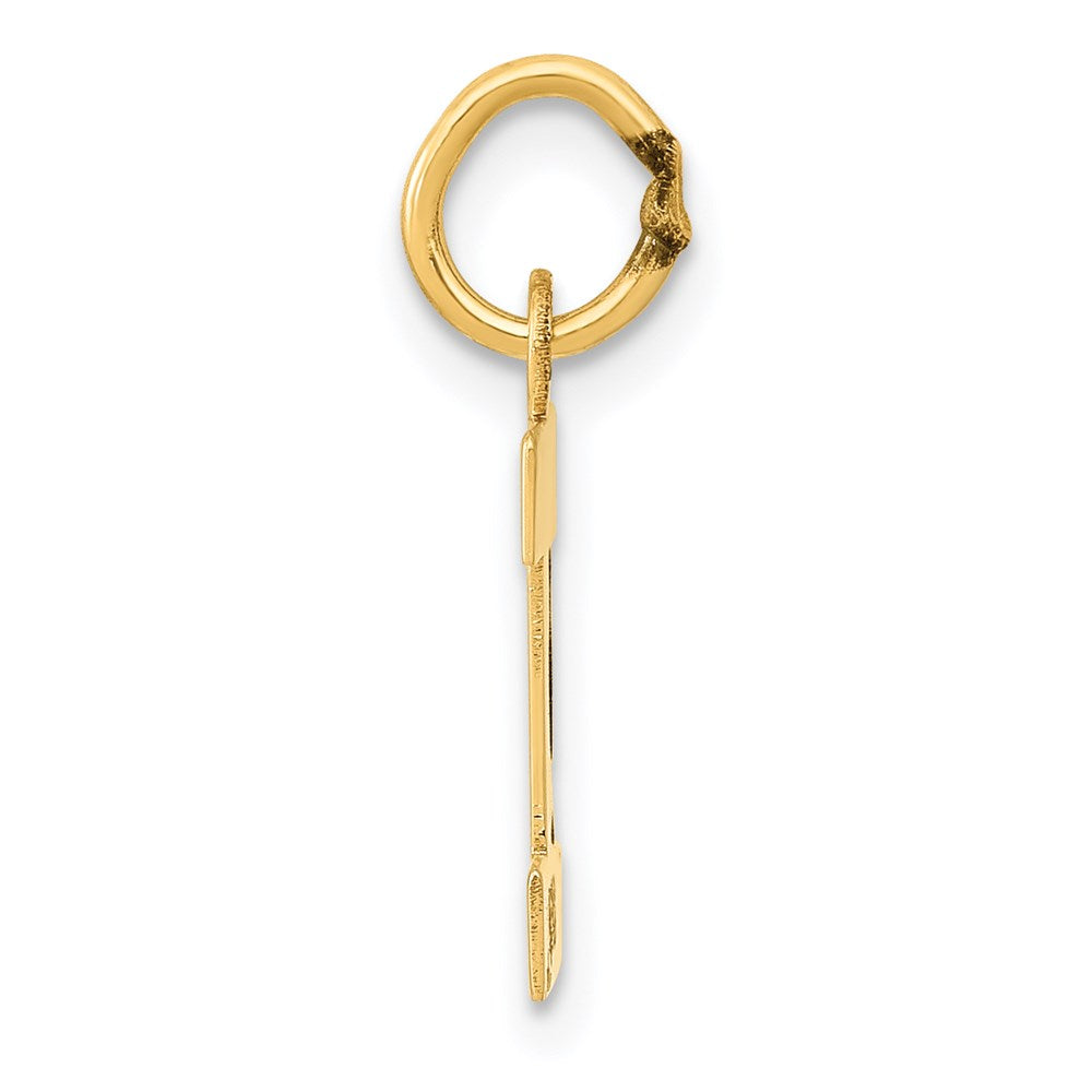 14k Small Block Letter I Initial Charm