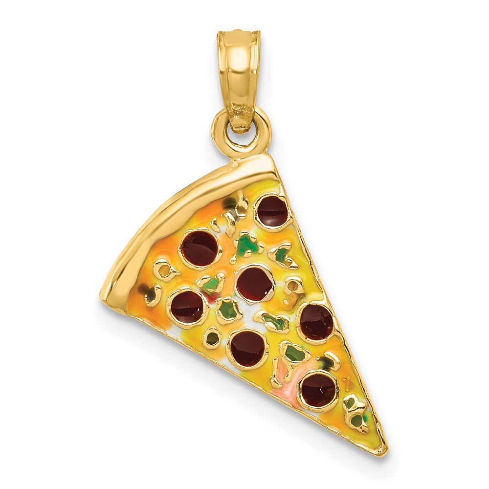 Polished;14k Yellow gold;Enamel;Textured back