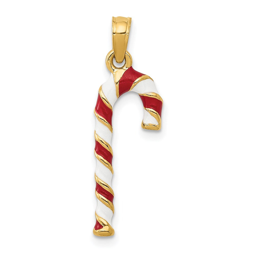Solid;Casted;Polished;3-D;14k Yellow gold;Enamel