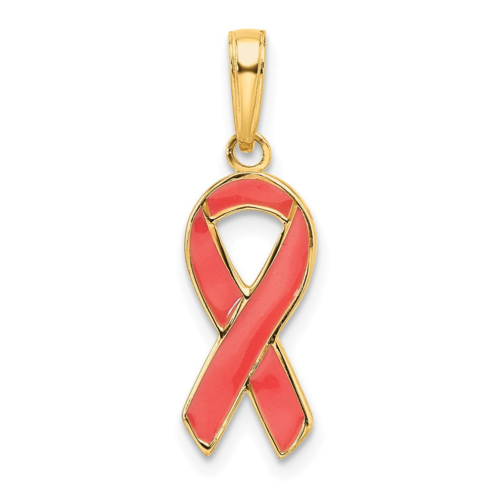 Polished;14k Yellow gold;Enamel;Textured back