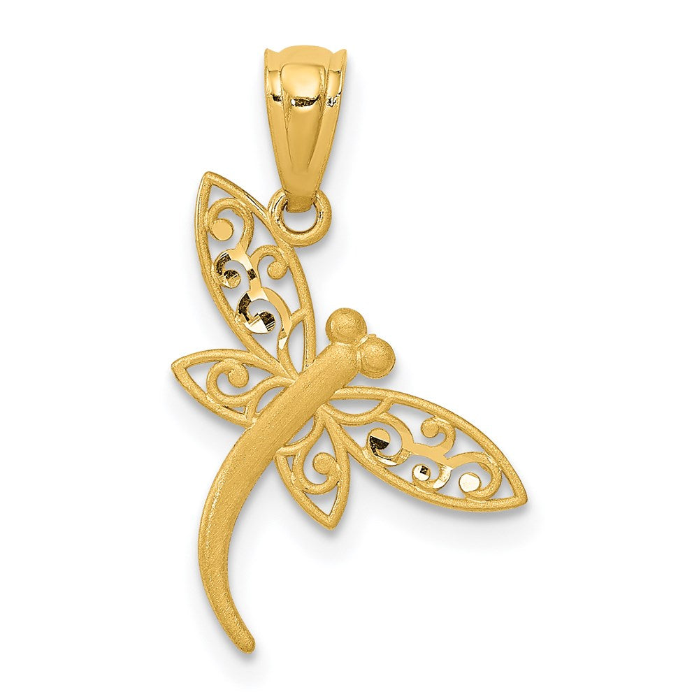 Diamond-cut;Satin;14k Yellow gold;Filigree;Flat