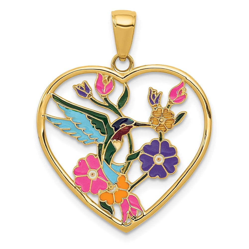 Polished;14k Yellow gold;Enamel;Textured back