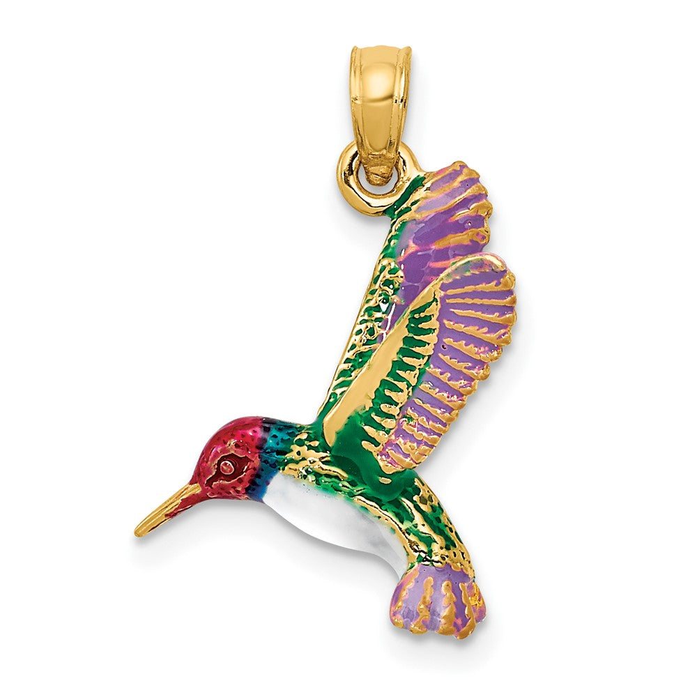 Polished;3-D;14k Yellow gold;Enamel