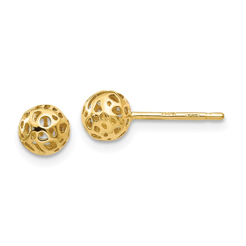 Polished;14k Yellow gold;Post;Cut-out