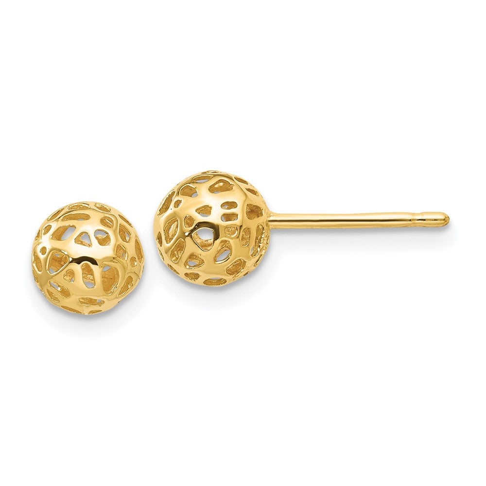 Polished;14k Yellow gold;Post;Cut-out