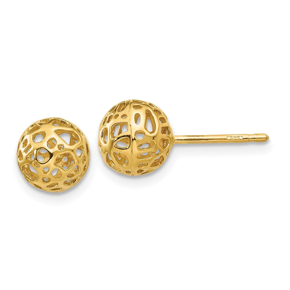 Polished;14k Yellow gold;Post;Cut-out