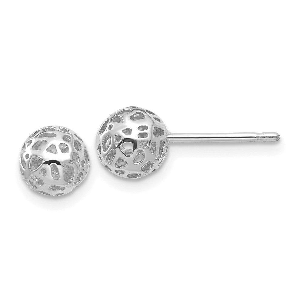 Polished;14K White gold;Post;Cut-out