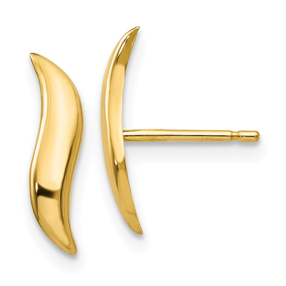 Polished;14k Yellow gold;Post