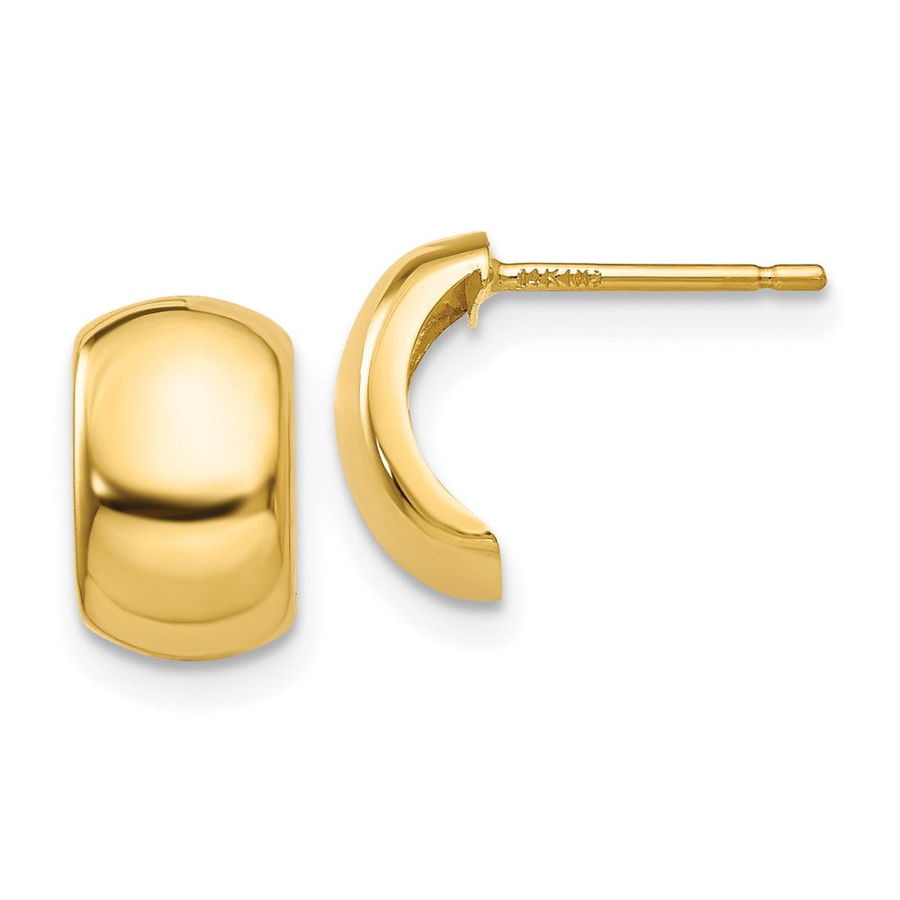 Polished;14k Yellow gold;Post