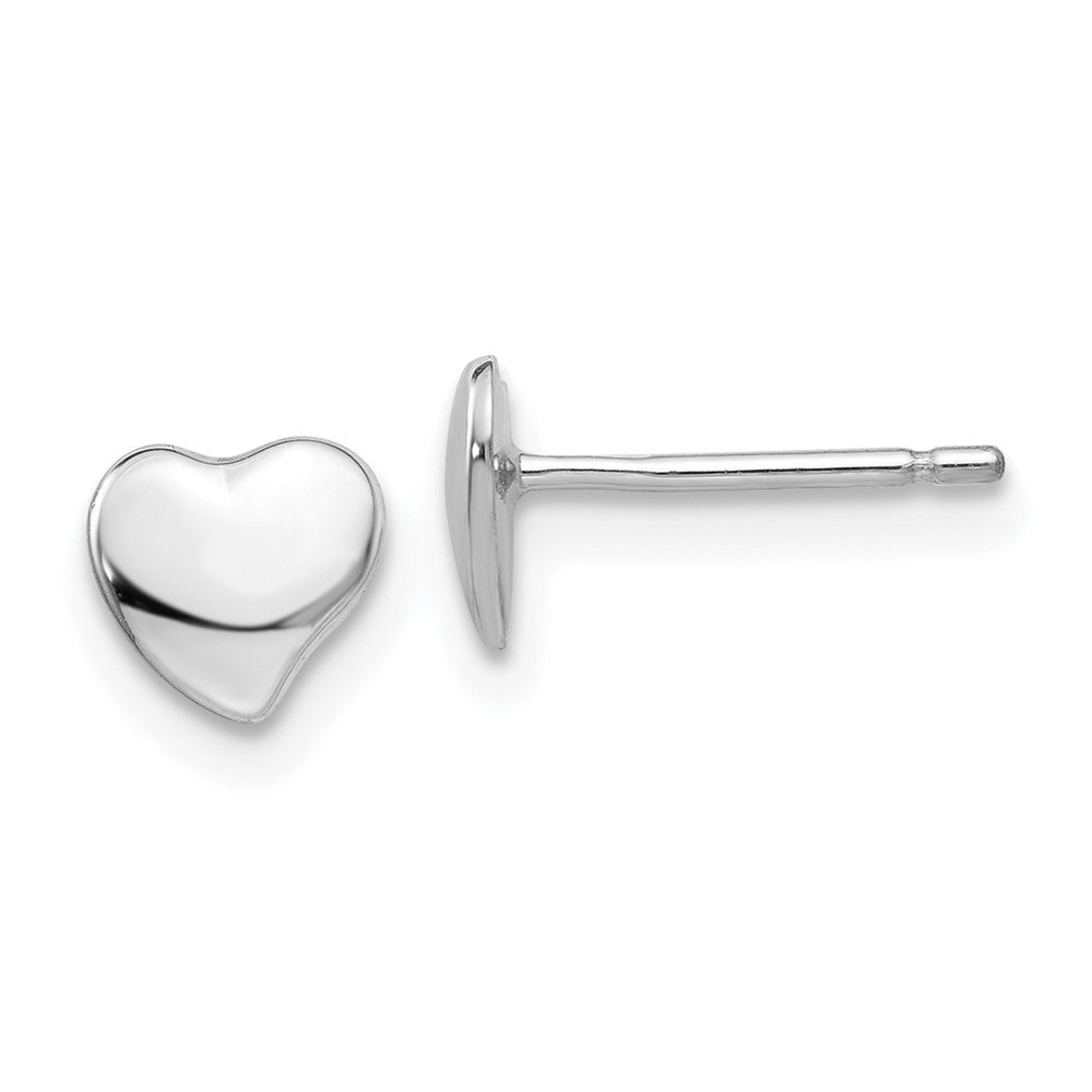 Polished;14K White gold;Post
