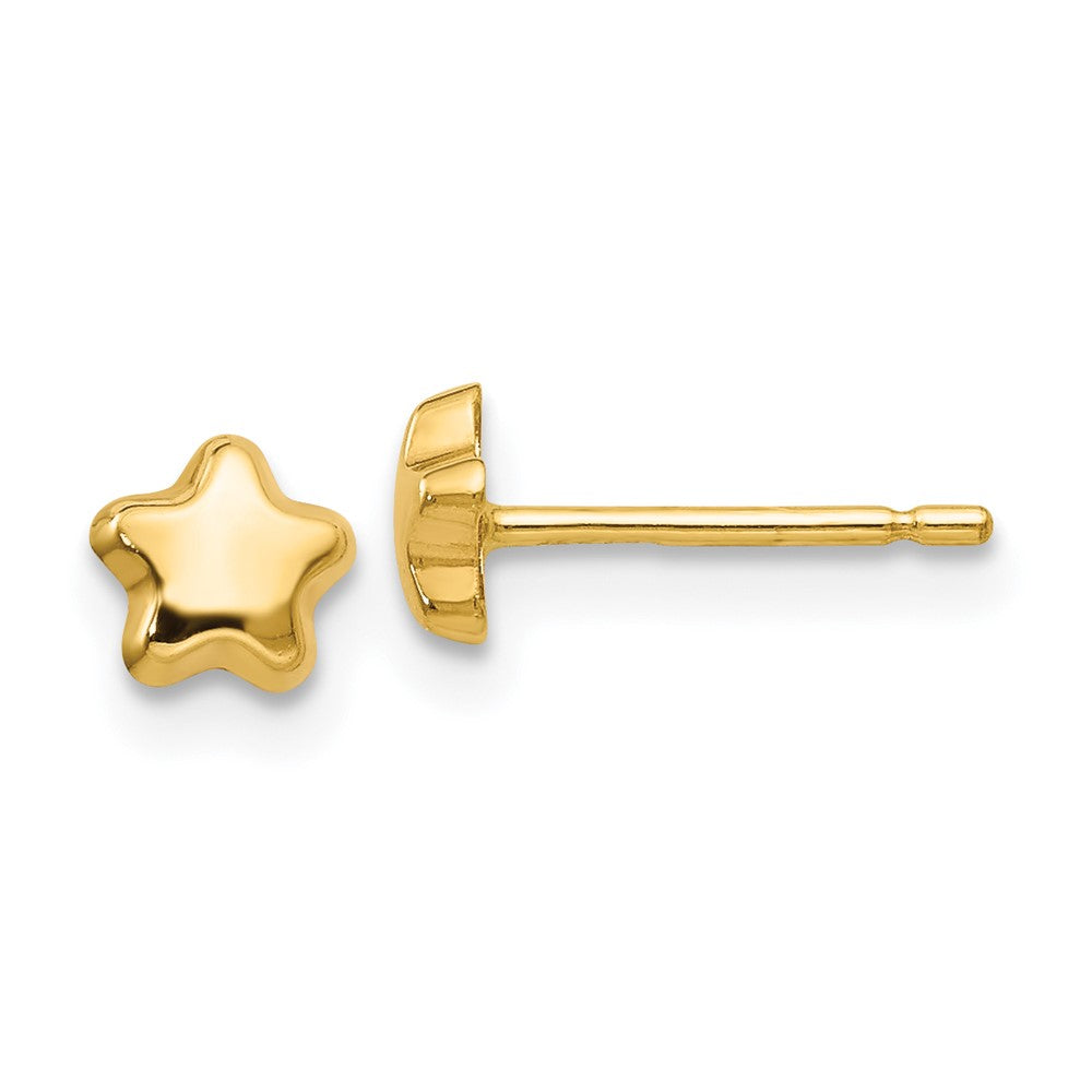 Polished;14k Yellow gold;Post