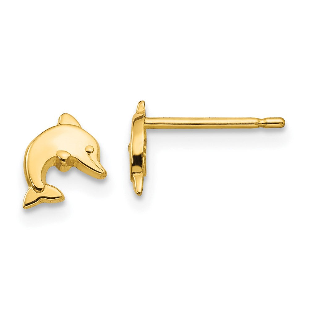 Polished;14k Yellow gold;Post