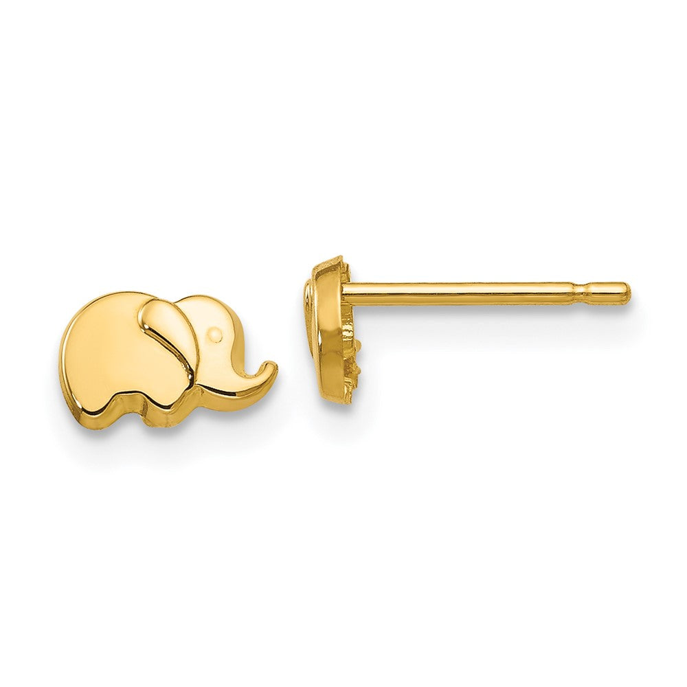Polished;14k Yellow gold;Post