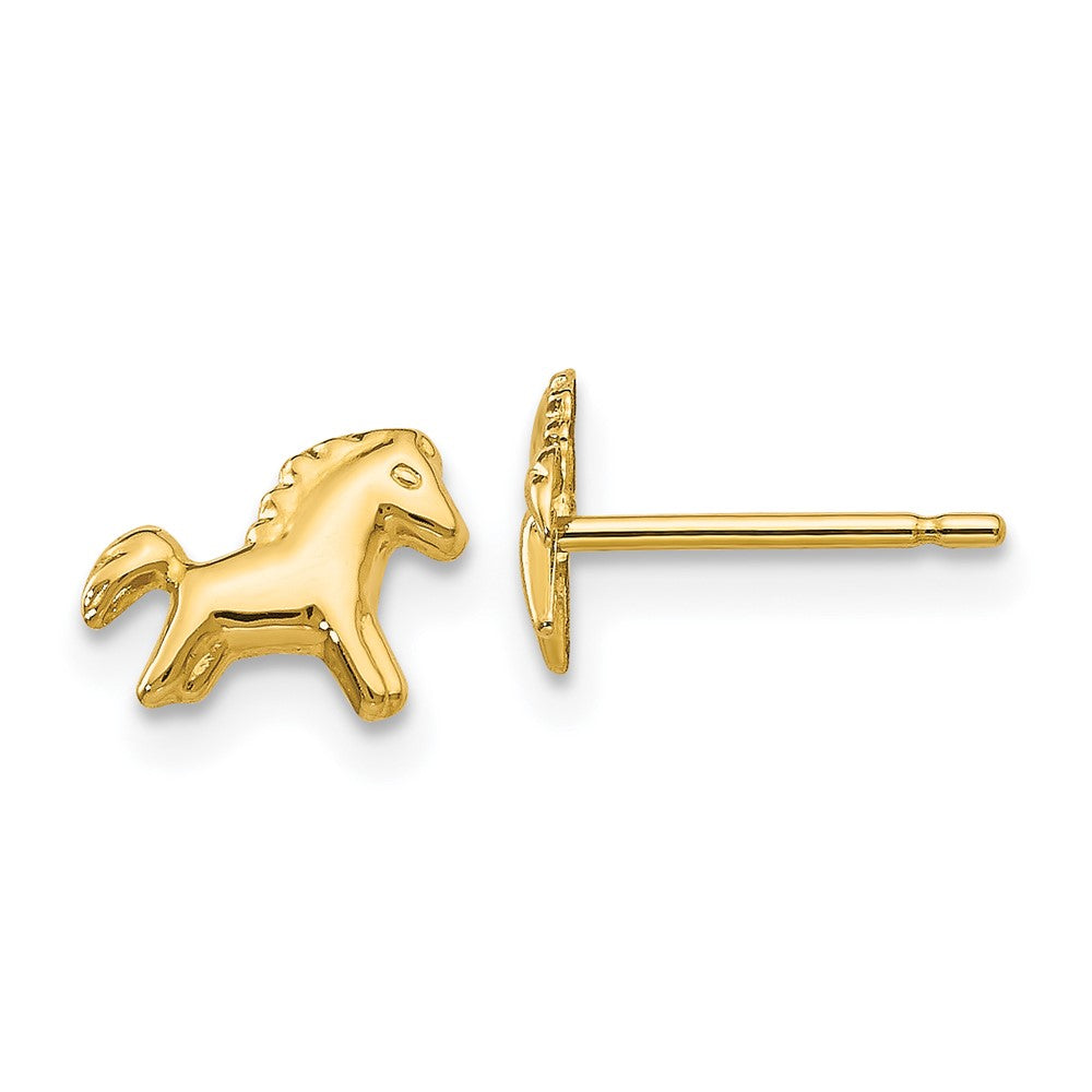 Polished;14k Yellow gold;Post