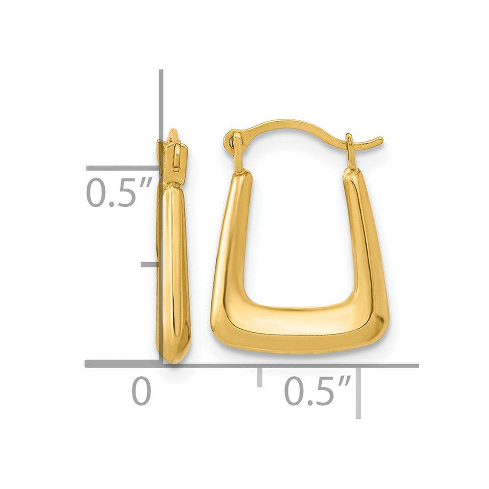 14k 2.5x15mm Polished Hollow Fancy Hoop Earrings