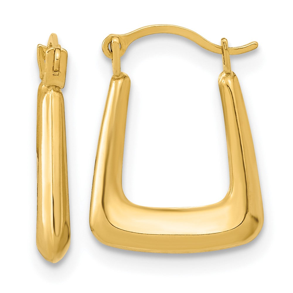 14k 2.5x15mm Polished Hollow Fancy Hoop Earrings