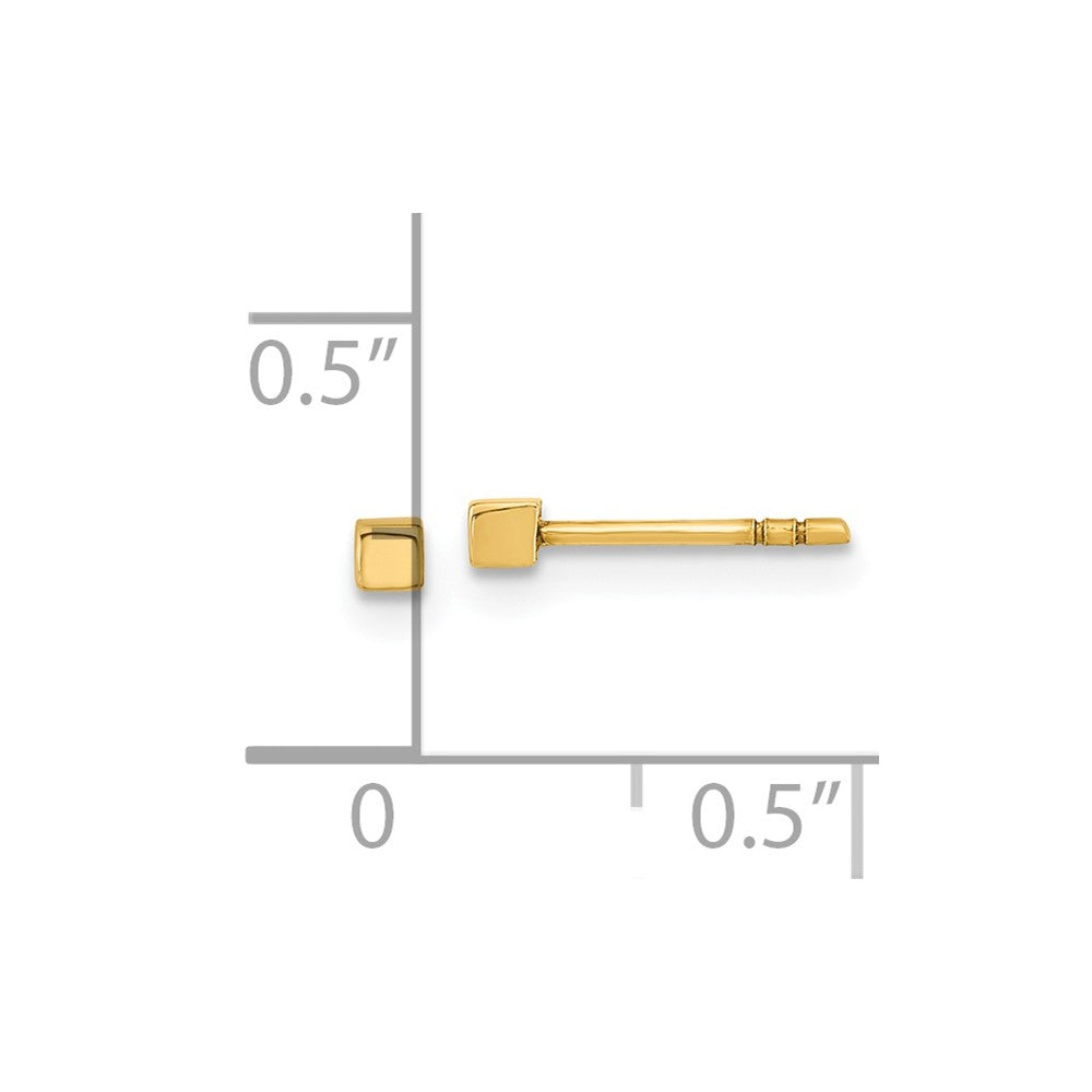 14K Polished Cube Post Earrings