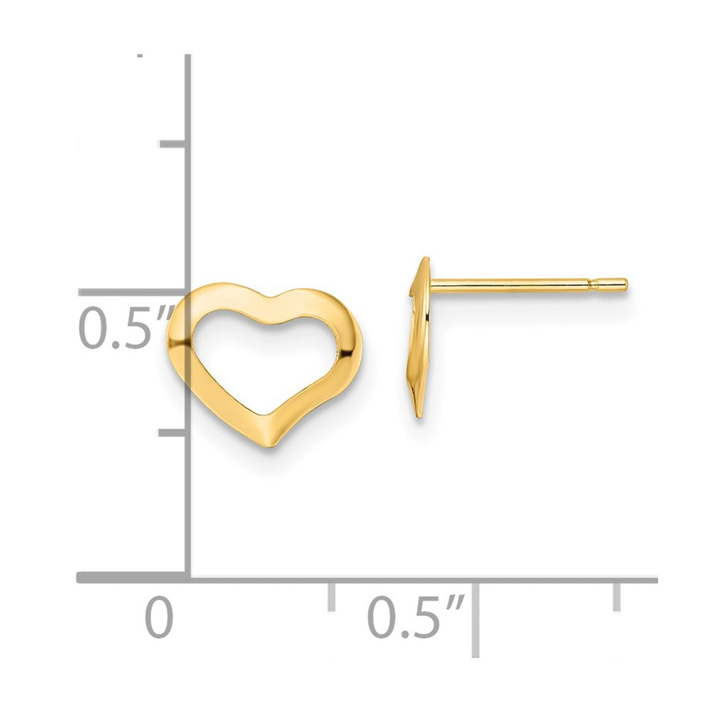14K Polished Heart Post Earrings