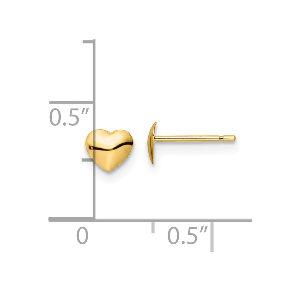 14K Polished Heart Post Stud Earrings