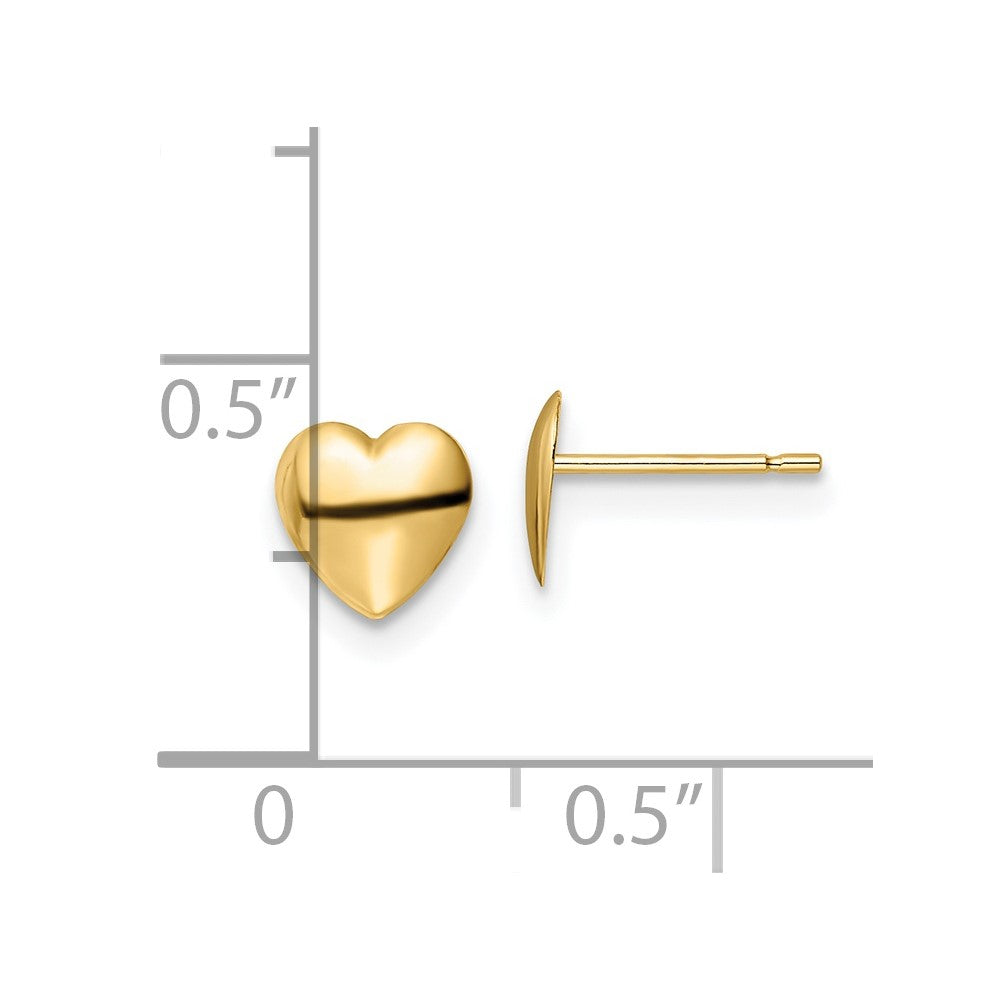 14K Polished Heart Post Earrings