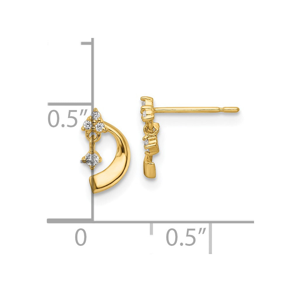 14K CZ Post Earrings