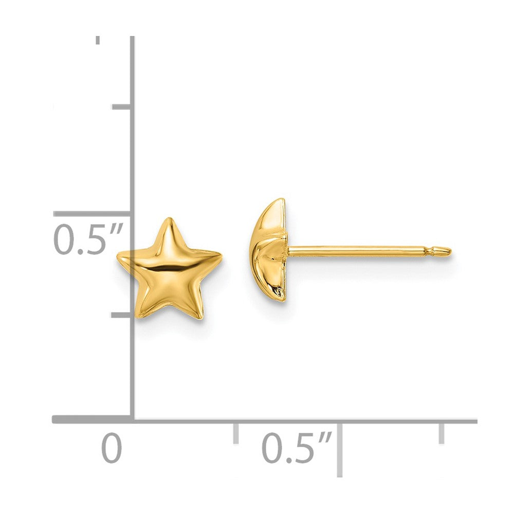 14k Polished Star Post Earrings