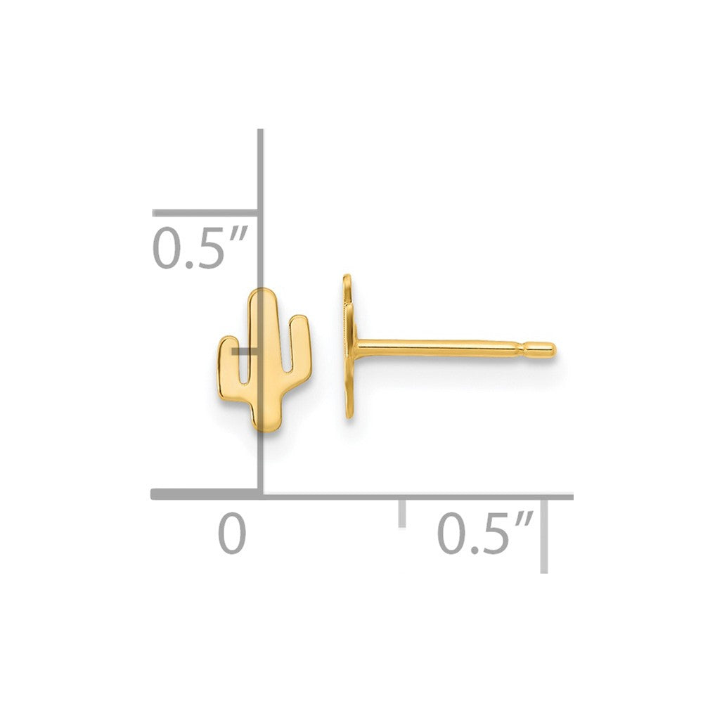 14K Polished Cactus Post Earrings