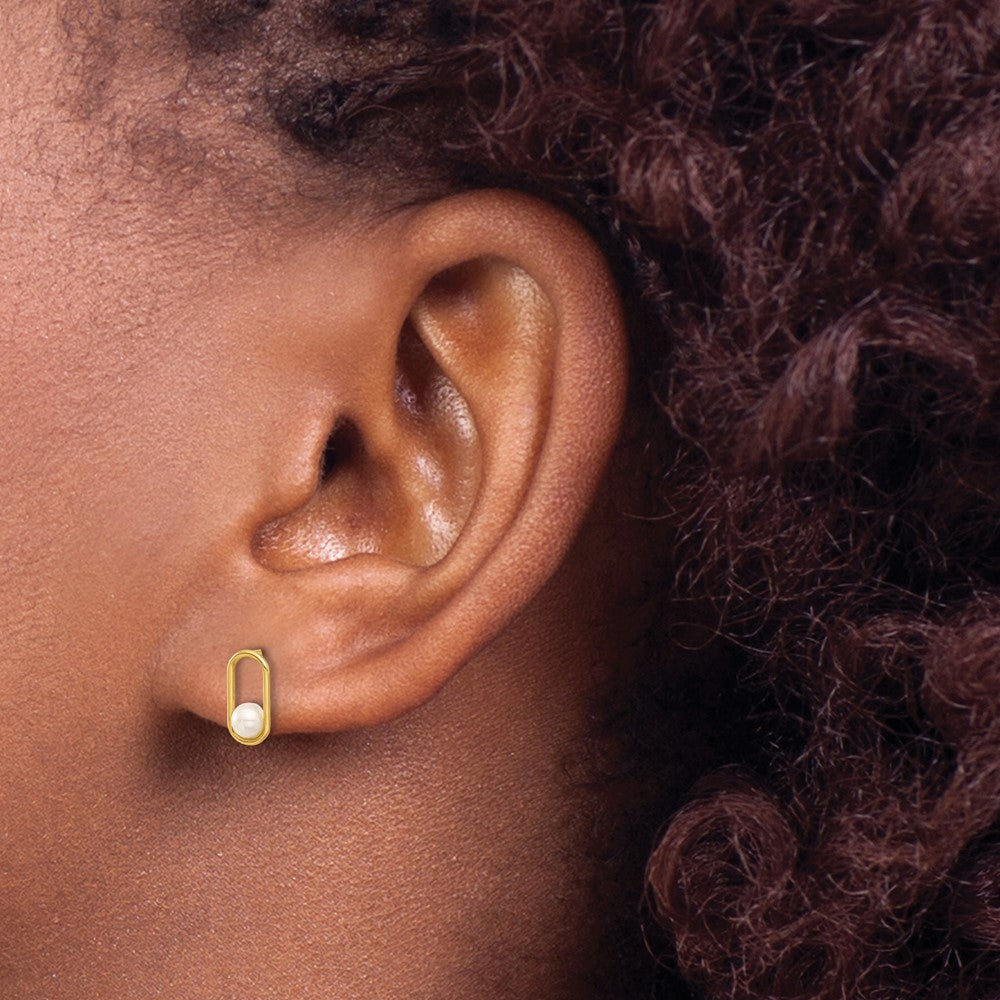 14K Freshwater Cultured Pearl Post Earrings
