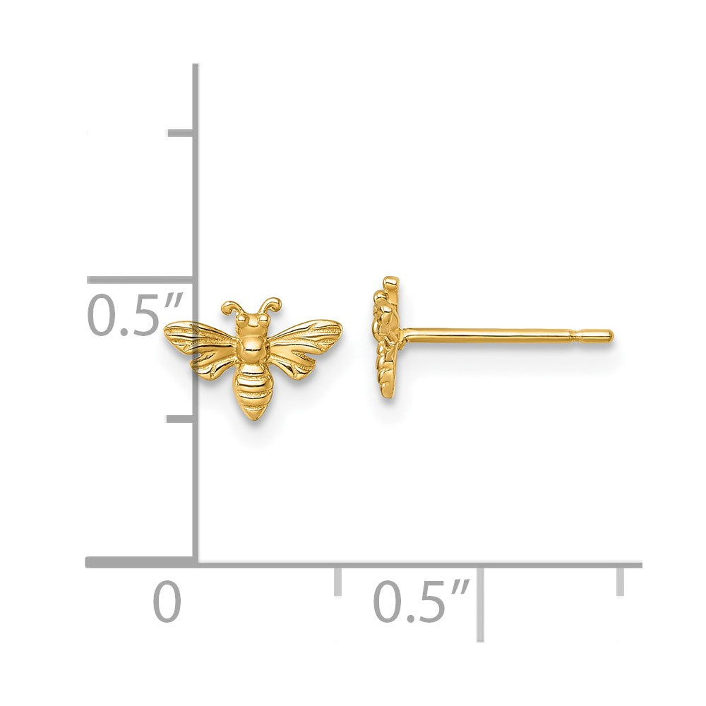 14k Polished Honey Bee Post Earrings