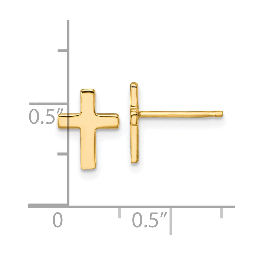 14k Polished Latin Cross Post Earrings
