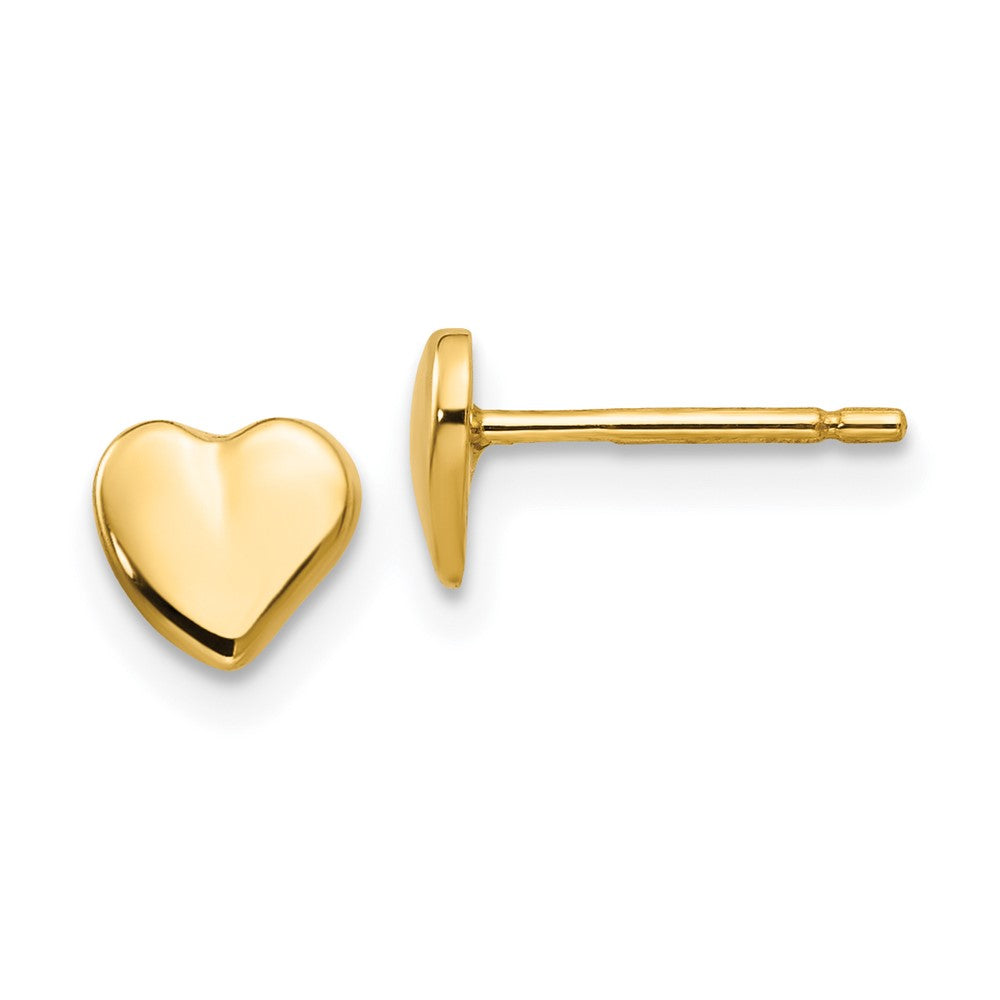 Solid;Polished;14k Yellow gold;Flat back